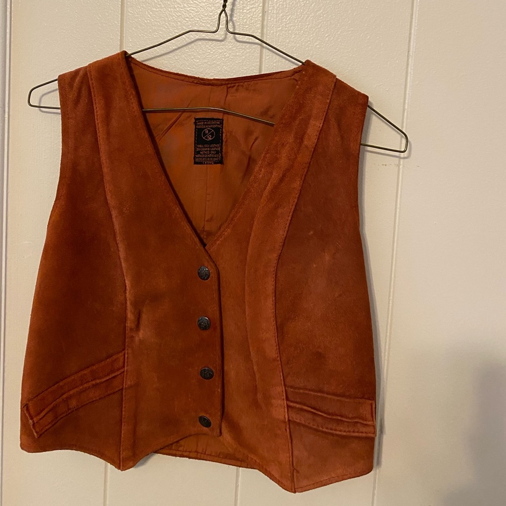 Genuine leather vest made
